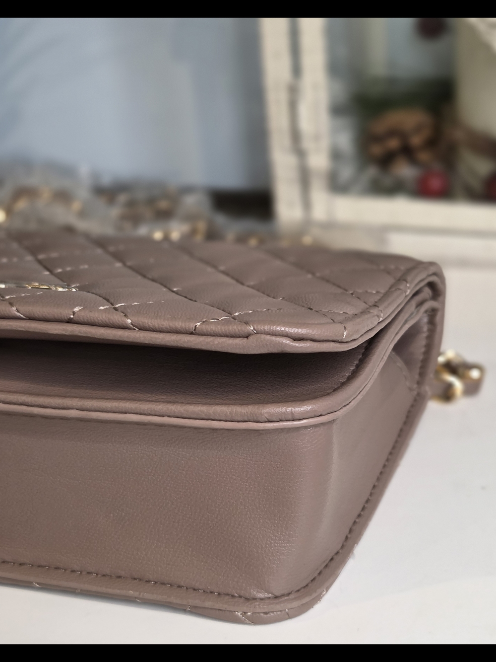 BeBe Quilted Top-Handle Crossbody Bag in Taupe - Picture 6 of 12
